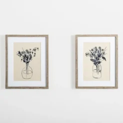 Kirkland's Home Indigo Floral Vase Ii Framed Art Print- Framed Art