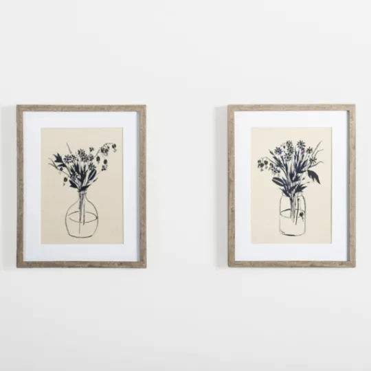 Kirkland's Home Indigo Floral Vase Ii Framed Art Print- Framed Art