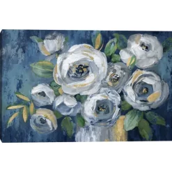 Kirkland's Home Indigo Touch Of Gold Canvas Art Print, 36X24 In.- Canvas Art