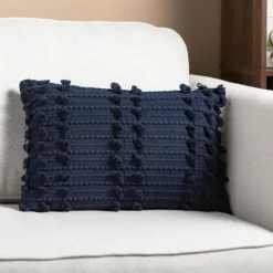 Kirkland's Home Indigo Woven Lumbar Pillow- Pillows