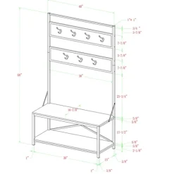 Kirkland's Home Industrial Metal And Barnwood Hall Tree- Entryway Furniture