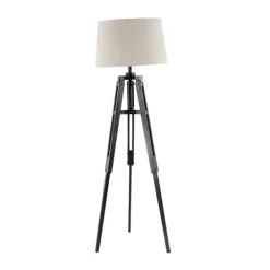 Kirkland's Home Industrial Tripod Wooden Floor Lamp- Floor Lamps