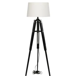 Kirkland's Home Industrial Tripod Wooden Floor Lamp- Floor Lamps