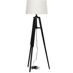 Kirkland's Home Industrial Tripod Wooden Floor Lamp- Floor Lamps