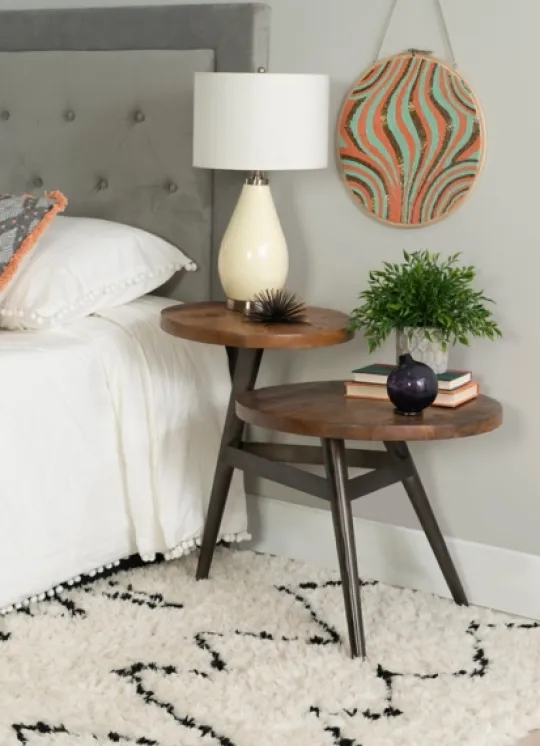 Kirkland's Home Industrial Two-Tiered Gunmetal Accent Table- Accent & End Tables