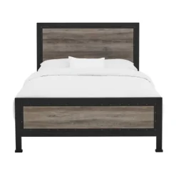 Kirkland's Home Industrial Wood Queen Bed With Metal Frame- Beds & Headboards