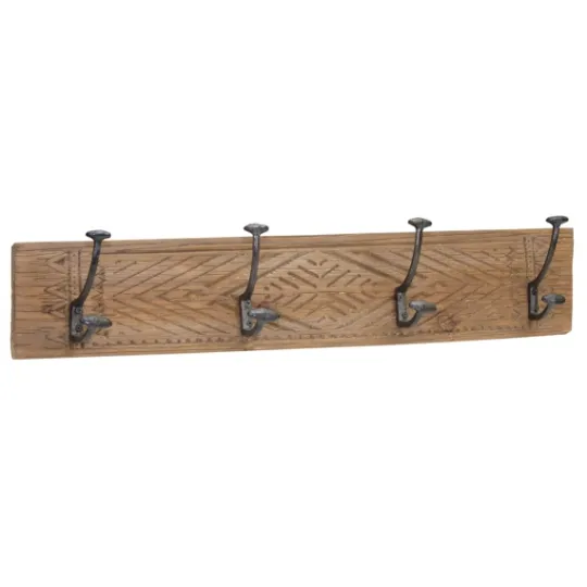Kirkland's Home Intricate Carved Diamond Wood Wall Hooks- Hooks