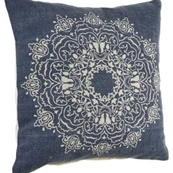 Kirkland's Home Intricate Medallion Navy And Cream Pillow- Pillows