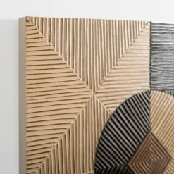 Kirkland's Home Inverted Shapes Ribbed Wall Plaque- Wall Plaques