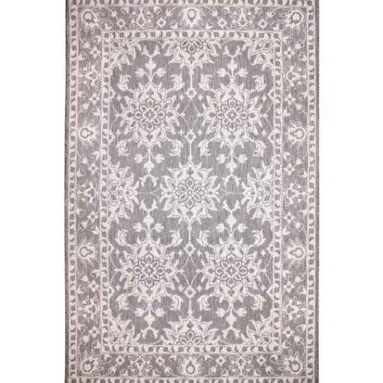 Kirkland's Home Irene Gray Daffodil Outdoor Area Rug, 6X9- Outdoor Rugs