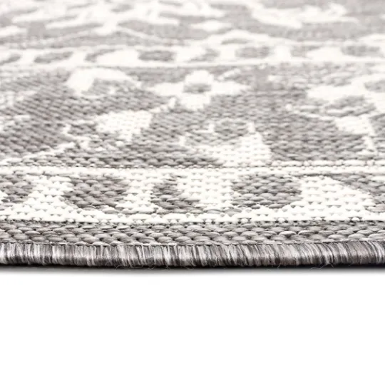 Kirkland's Home Irene Gray Daffodil Outdoor Area Rug, 6X9- Outdoor Rugs