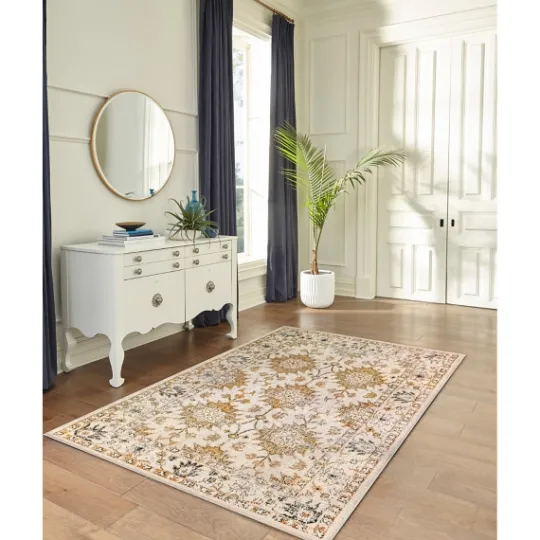 Kirkland's Home Irene Yellow Daffodil Outdoor Area Rug, 6X9- Outdoor Rugs