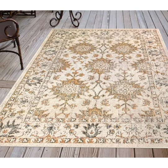 Kirkland's Home Irene Yellow Daffodil Outdoor Area Rug, 6X9- Outdoor Rugs
