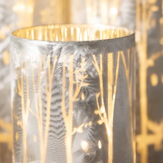 Kirkland's Home Iridescent Reindeer Led Pillar Holders, Set Of 3- Candle Holders