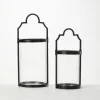 Kirkland's Home Iron And Glass Svelte Lanterns, Set Of 2- Lanterns