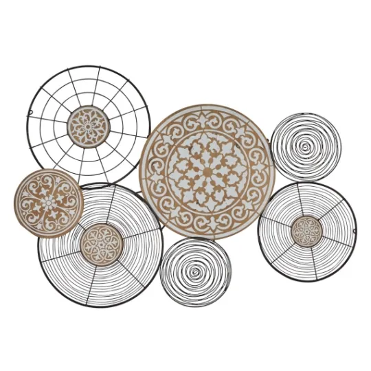 Kirkland's Home Iron And Wood Layered Plates Wall Plaque- Wall Plaques