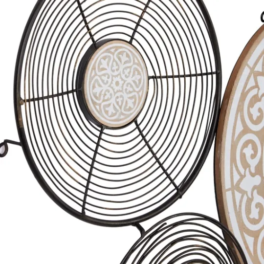 Kirkland's Home Iron And Wood Layered Plates Wall Plaque- Wall Plaques