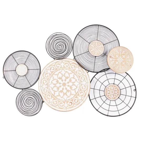 Kirkland's Home Iron And Wood Layered Plates Wall Plaque- Wall Plaques