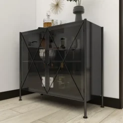 Kirkland's Home Iron X-Panel Cabinet- Cabinets & Sideboards