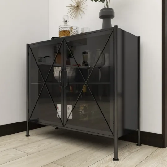 Kirkland's Home Iron X-Panel Cabinet- Cabinets & Sideboards
