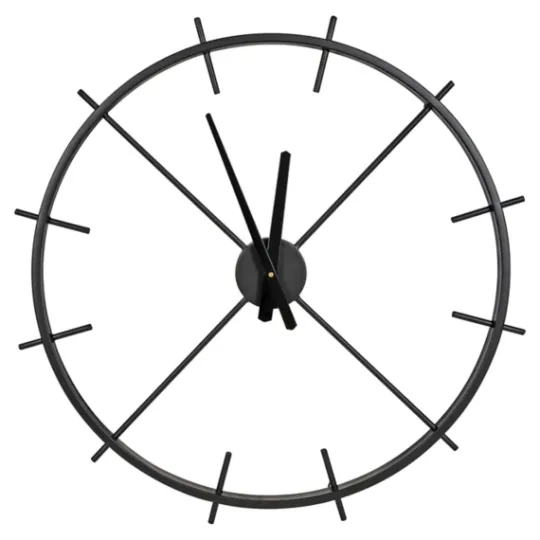 Kirkland's Home Isaac Black Modern Wall Clock- Clocks