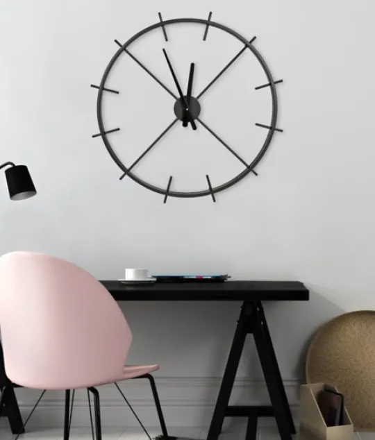 Kirkland's Home Isaac Black Modern Wall Clock- Clocks