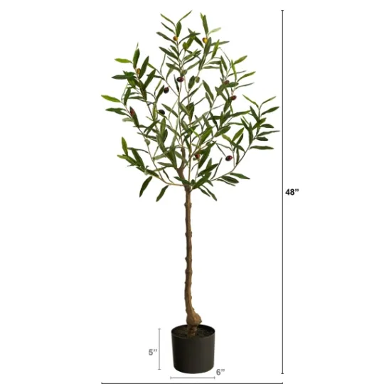 Kirkland's Home Italian Olive Tree In Black Nursery Planter, 4 Ft.- Trees & Topiaries