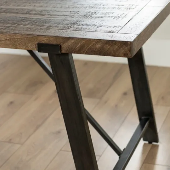 Kirkland's Home Ivan Wood And Metal Dining Table- Dining Tables