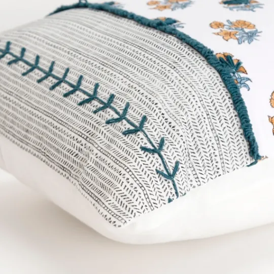 Kirkland's Home Ivory & Multicolor Botanical Lumbar Pillow- Pillows