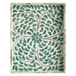 Kirkland's Home Ivory And Clover Mosaic Capiz Shell Tray, 15 In.- Decorative Trays