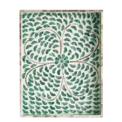 Kirkland's Home Ivory And Clover Mosaic Capiz Shell Tray, 17 In.- Decorative Trays