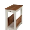 Kirkland's Home Ivory And Natural Wood Magazine Shelf Accent Table- Accent & End Tables