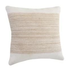 Kirkland's Home Ivory Border Natural Close Woven Jute Pillow- Pillows