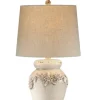 Kirkland's Home Ivory Crackled Floral Table Lamp- Table Lamps