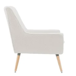 Kirkland's Home Ivory Faux Sherpa Tufted Accent Chair- Accent Chairs