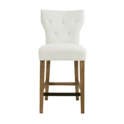 Kirkland's Home Ivory Harrison Tufted Counter Stool- Bar Stools & Counter Height Stools