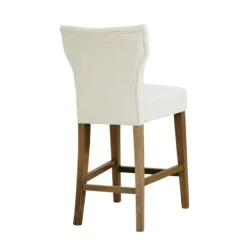 Kirkland's Home Ivory Harrison Tufted Counter Stool- Bar Stools & Counter Height Stools