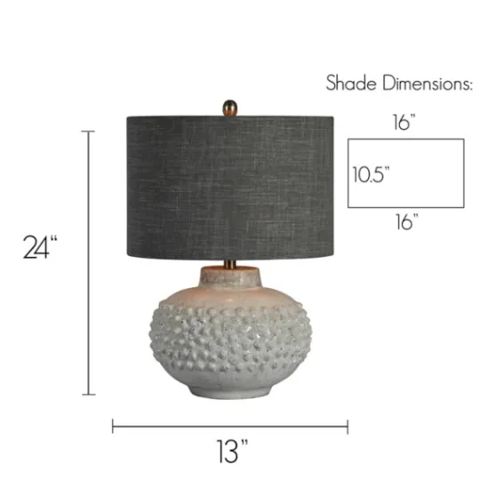Kirkland's Home Ivory Hobnail Table Lamp- Table Lamps