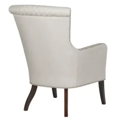 Kirkland's Home Ivory Lanea Quilted Accent Chair With Silver Studs- Accent Chairs