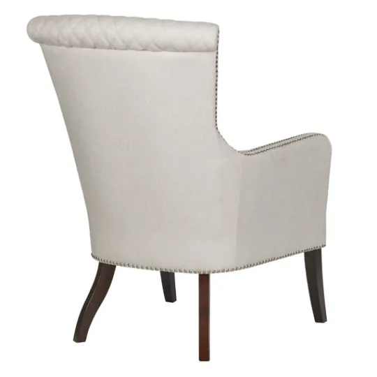 Kirkland's Home Ivory Lanea Quilted Accent Chair With Silver Studs- Accent Chairs
