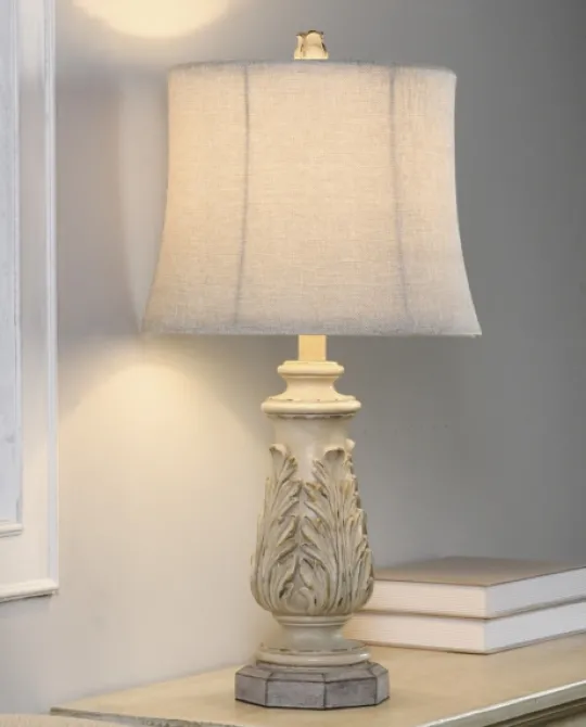 Kirkland's Home Ivory Leaf Scroll Table Lamp- Table Lamps