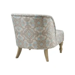 Kirkland's Home Ivory Medallion Wide Frame Slipper Accent Chair- Accent Chairs