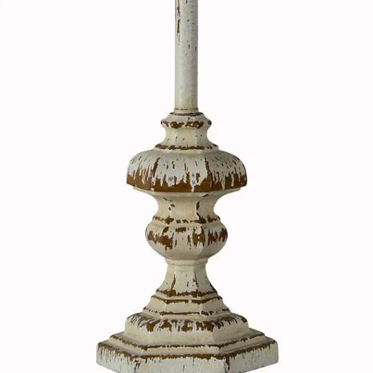 Kirkland's Home Ivory Resin Distressed Traditional Buffet Lamp- Buffet Lamps