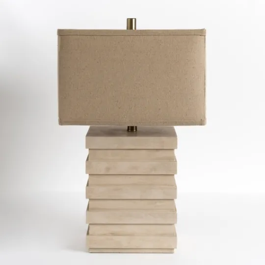 Kirkland's Home Ivory Square Tiered Table Lamp- Table Lamps