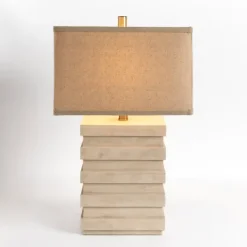 Kirkland's Home Ivory Square Tiered Table Lamp- Table Lamps