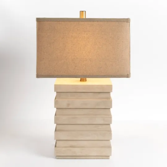 Kirkland's Home Ivory Square Tiered Table Lamp- Table Lamps