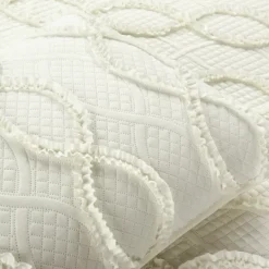 Kirkland's Home Ivory Trellis Ruffles 3-Pc. King Quilt Set- Quilts