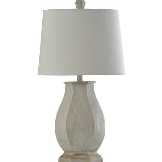 Kirkland's Home Ivory Wirebrushed Oval Table Lamp- Table Lamps