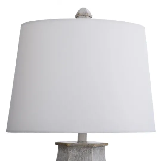 Kirkland's Home Ivory Wirebrushed Oval Table Lamp- Table Lamps