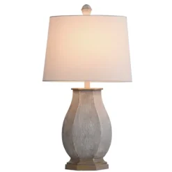 Kirkland's Home Ivory Wirebrushed Oval Table Lamp- Table Lamps
